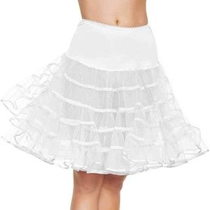 Leg Avenue White Knee Length Petticoat One Size NEW!
